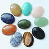 Fashion 30x40mm Natural Oval Stone Beads Charms Blue Onyx CAB CABOCHON no Hole for Jewelry Making 10pcs/lot - (Color: Mixed Color)