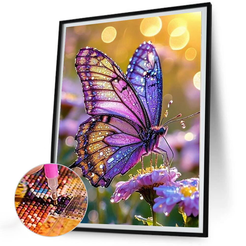 

30x40 см Бабочка 5D DIY Полная выкладка Круглыми Алмазами Набор для Алмазной Живописи для Декора Дома China Mainland