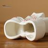 Dried Flower Holder Ceramic Bow Vase with Star, Decorative Flowers Vase, Creative French Style Arrangement for Living Room Table Centerpiece