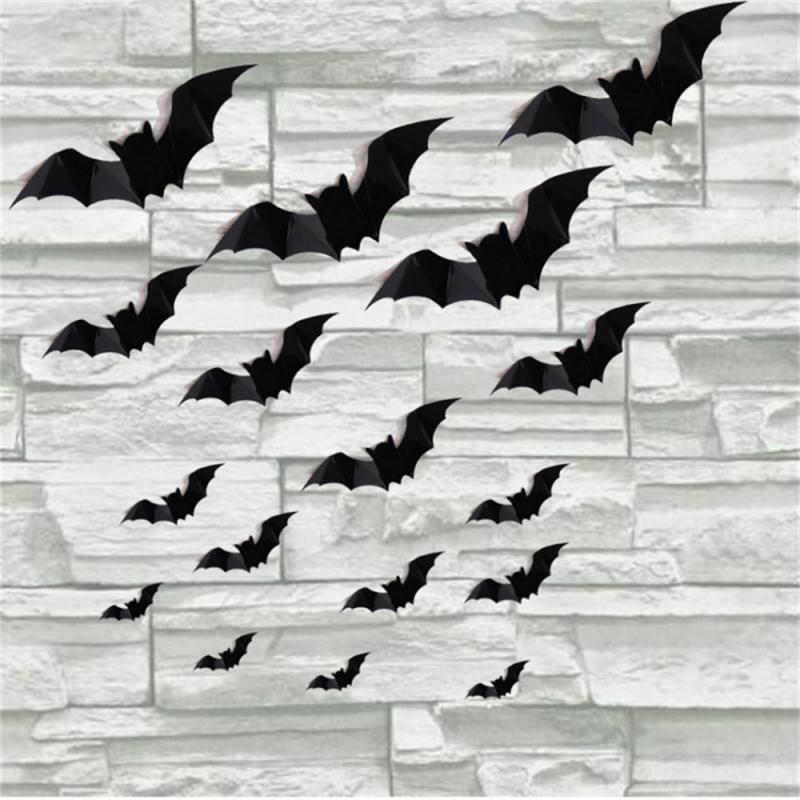 Halloween Wall Sticker Eye-catching Mystery Bat Sticker Trend Creative Holiday Decorations Scene Layout Stickers Festive Unique