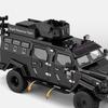 1/24 Alloy Sword Toothed Tiger Explosion Proof Car Model Diecast Police Armored Off-road Vehicles Car Model Sound Light Toy Gift