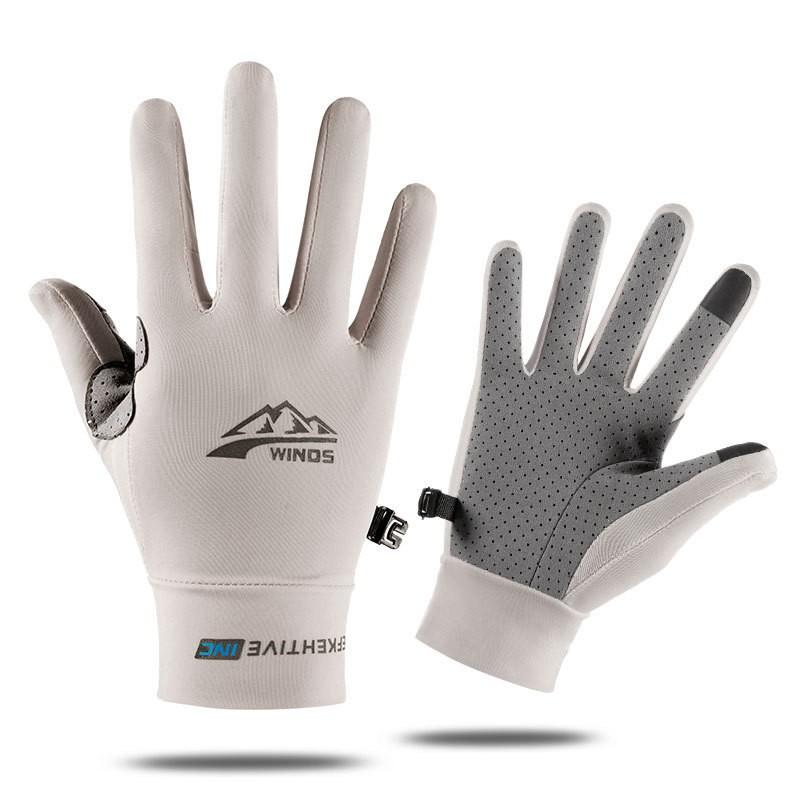 Men Women Ice Silk Gym Workout Fishing Gloves Full Finger UV Protection Breathable Durable