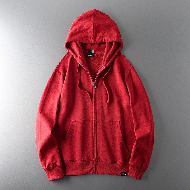 Cardigan Hoodie Men's Zip-up Terry Hood Sports Outerwear Foreign Trade Export Original Overplus Order Cut the Tag Off Men's Clothing Men's Jacket