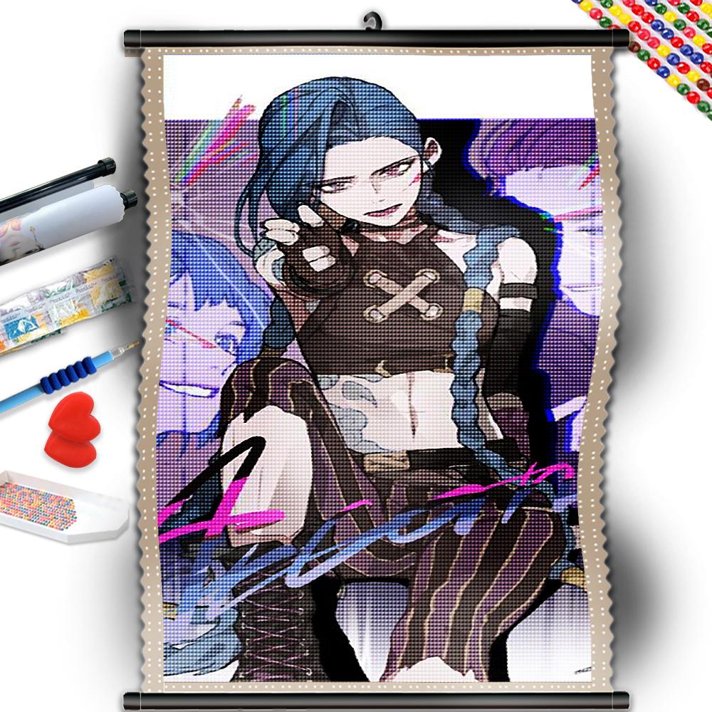 

Алмазная картина игровой персонаж Джинкс вышивка крестом горный хрусталь домашний декор