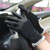 Thin Spring Spandex Lace Breathable Anti-skid Dots Gloves Driving Gloves Women Gloves Sunscreen