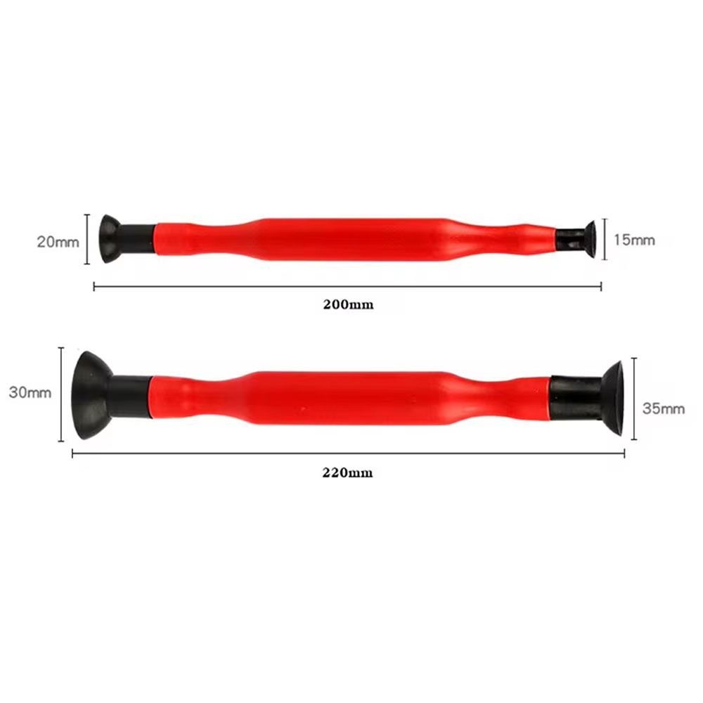 2Pcs Cylinder Engine Valves Valve Lapping Sticks 20cm 22cm With Suction Cup Dust Grinding Tool Red Rubber Plastic Lapping Grip