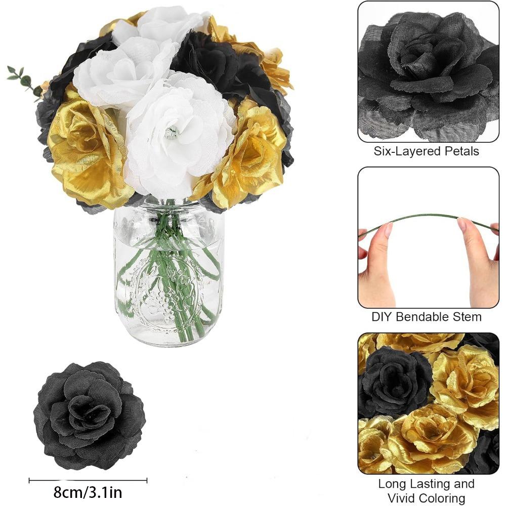 10/20Pcs Artificial Rose Flower Heads Valentine's Day Bouquet And Photo Props Baby Bride Gift Party Mother's Day Wall Decoration