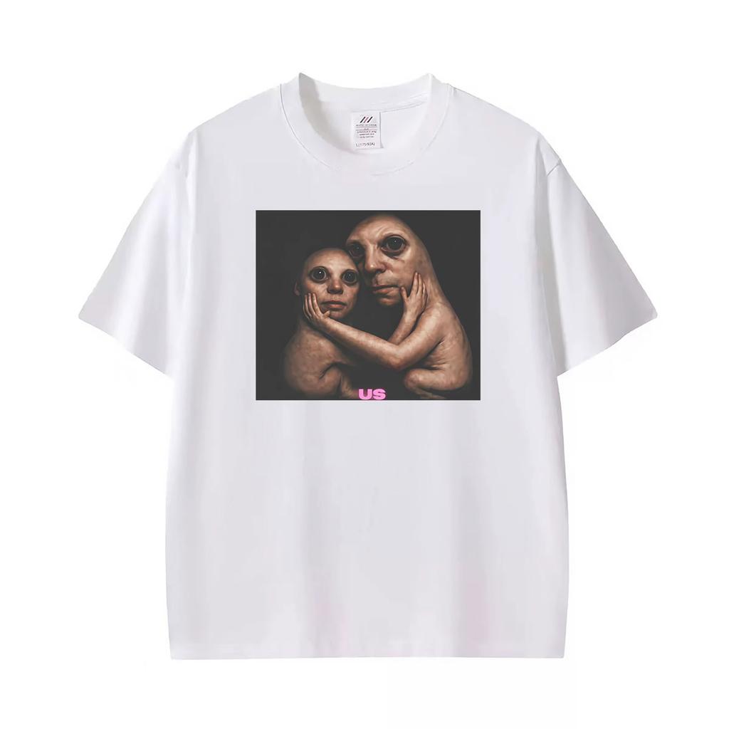 Funny Ai Hugging Meme Us Graphic T Shirts Unisexs Clothing Summer Fashion Classic Tshirt 100 Cotton Oversized T Shirt Streetwear
