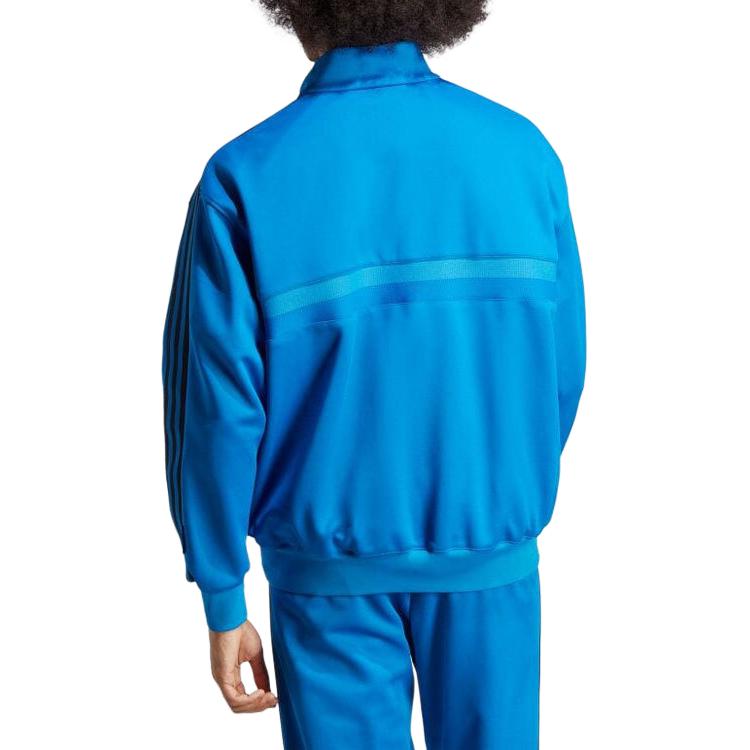 adidas Originals 83-C Jachetă Sport cu Fermoar și Guler Înalt cu Logo Trei Dungi Brodat Bărbați Jachetă Albastru IA2468