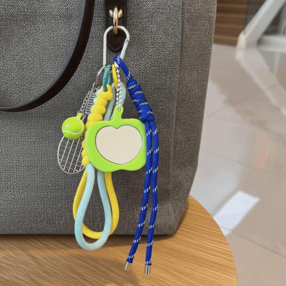Med Spegel Tennisracket Nyckelring Nyckelring Sportig Stil Väskberlocker Födelsedagspresent