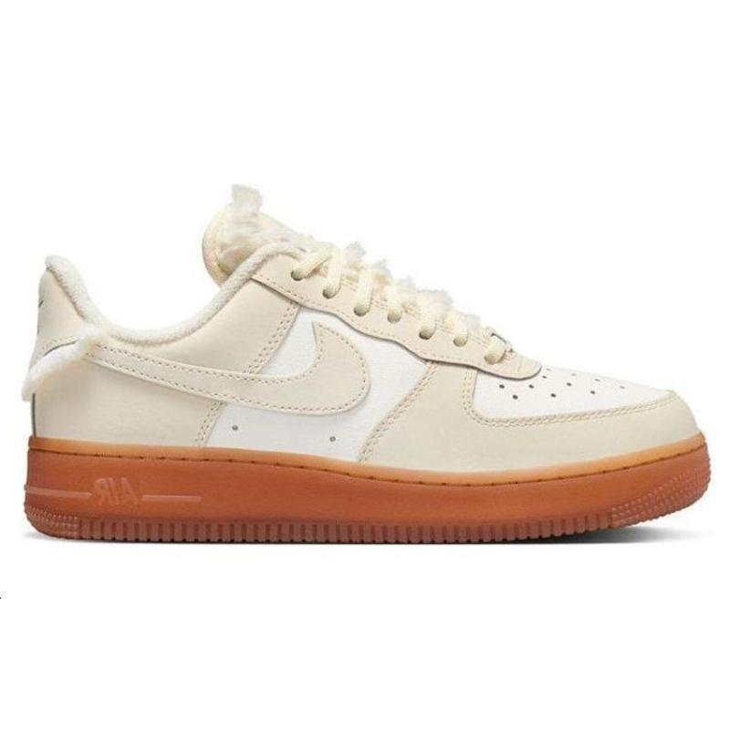 Nike Air Force 1 Sail Gum Faux Fur Women's Sneakers FV3701-119