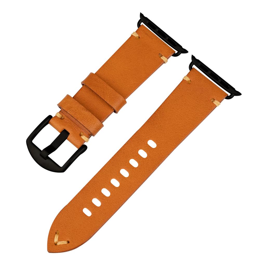 Genuine Cowhide Leather Watch Strap Replacement for Apple Watch Series 3 4 5 6 7 8 9 S9 Durable Smart Watch Wristband Accessory