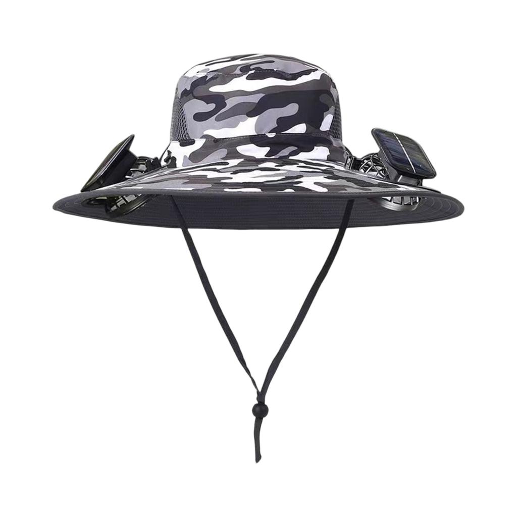 Outdoor Mountaineering Fishing Sun Hat With Large Solar Fan