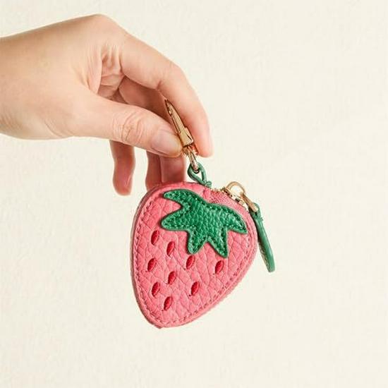 Fresh Style Leather Fruit Coin Purse Keychain Charm
