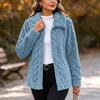 Women's Plush Jacket with Pockets, Casual Fuzzy Warm Outerwear for Everyday Wear