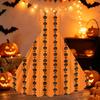 Womens Halloween Spider Web Pumpkin Print Off Shoulder Punk Vintage Dress Double Strap Sleeveless Flared Skirt Party Dress