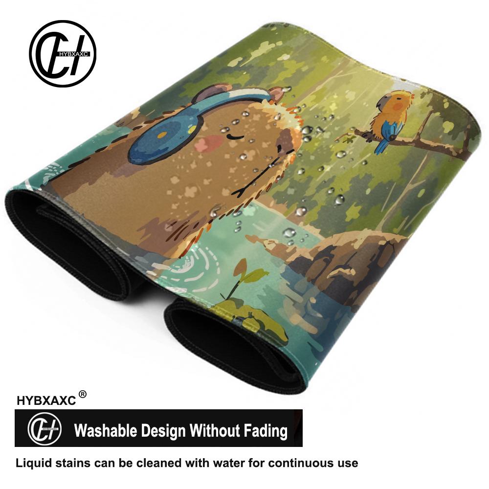 HYBXAXC Cartoon CUTE Capybara Mouse Pad Non-slip Desk Mat PC Laptop Accessories Rubber Office Keyboard Large Gamers Decoracion