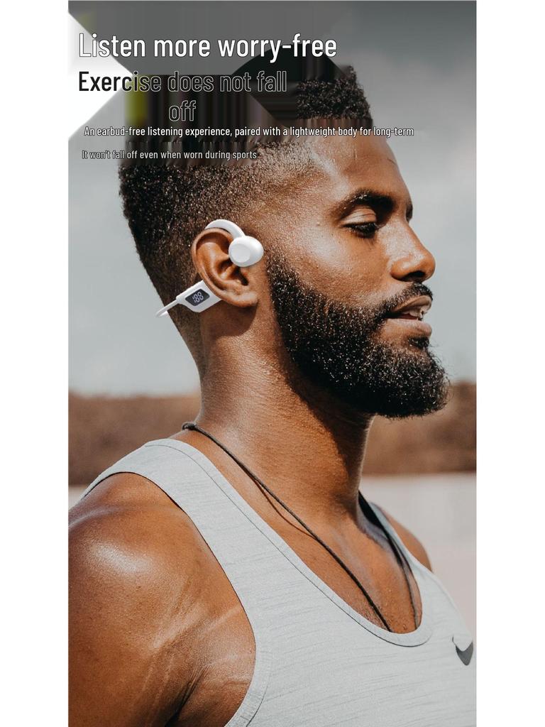 Wireless Bone Conduction Ear-hook Headphones with 3D Stereo, Noise Reduction, and Long Battery Life