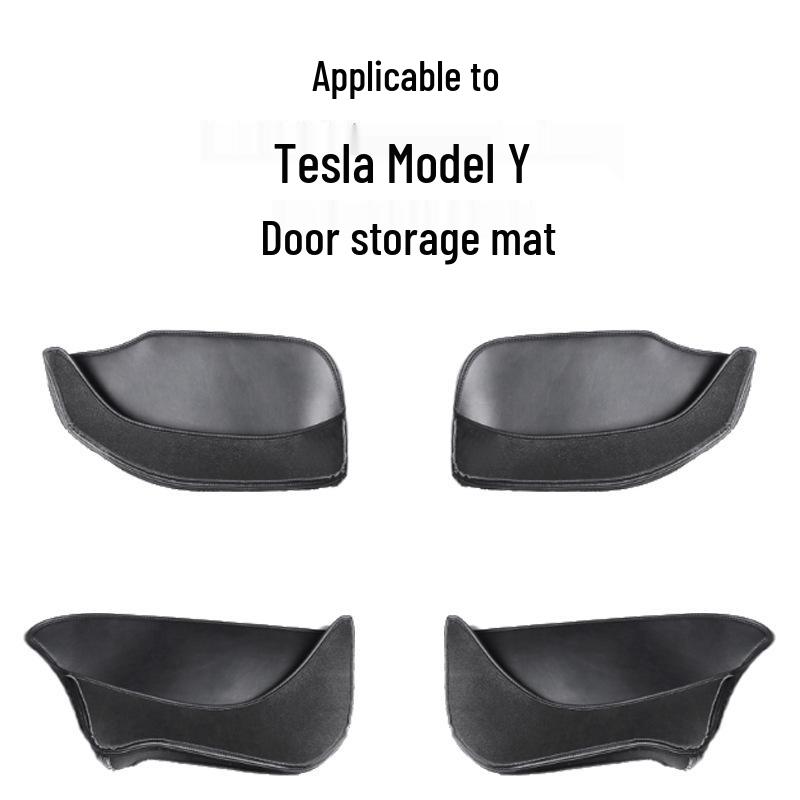 Grid Model Y Door Storage Anti-Slip Mat & Leather Interior Protection Accessories