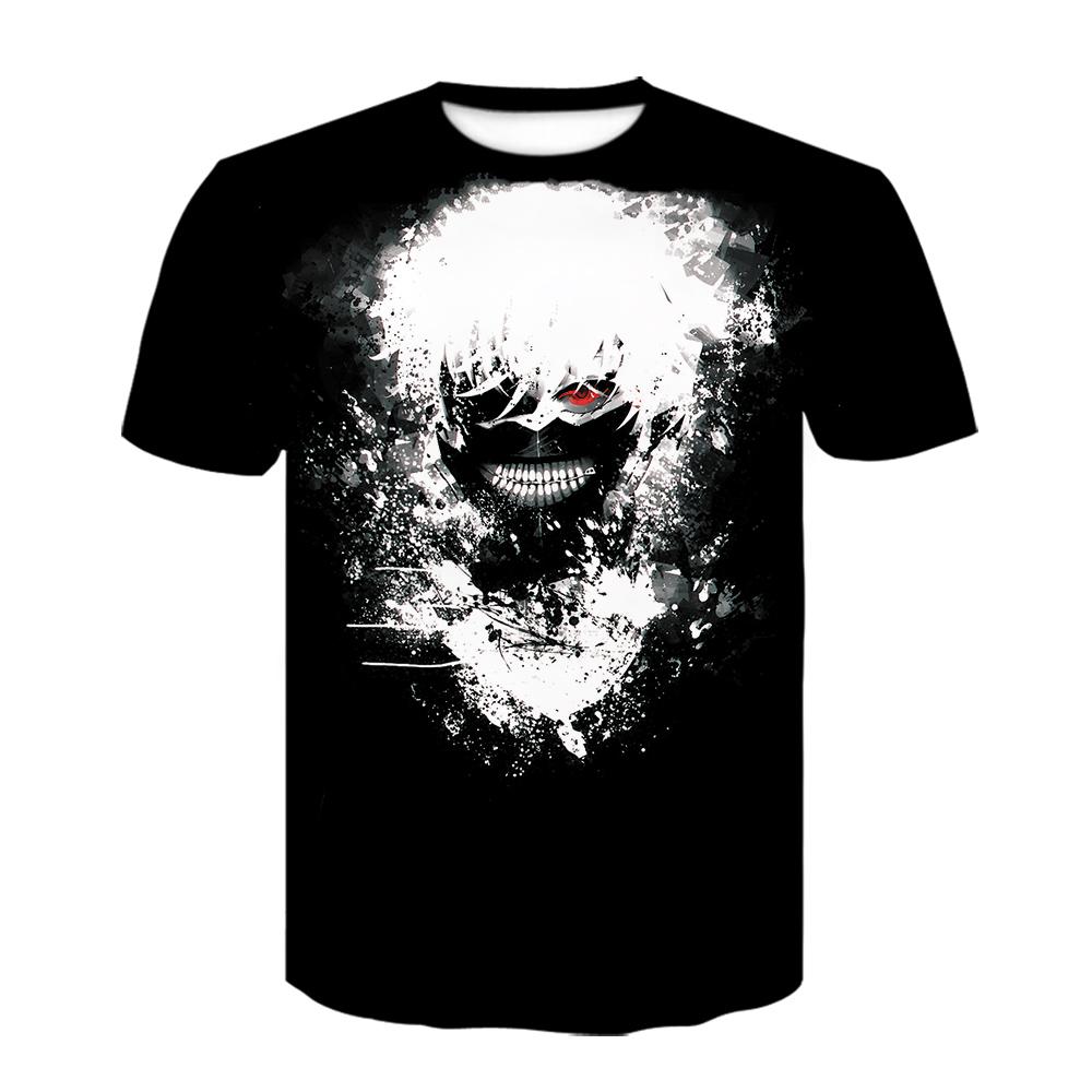 Strange Things Tokyo Ghoul Men 3D Graphic T Shirts Anime Ken Kaneki Print T Shirts Cartoon Loose Cotton Tshirts Hipster Tops