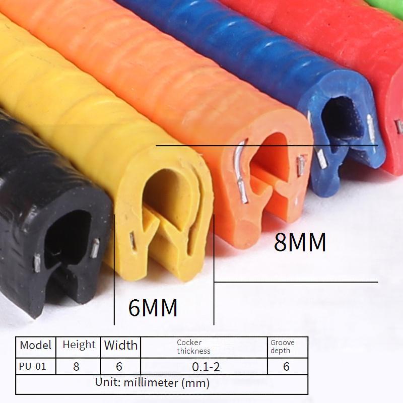 U-Shape Rubber Edging Strip Car Door Window Sealing Stainless Steel Skeleton Seal PVC Anti-Scratch Dustproof Protection Strip 1PCS