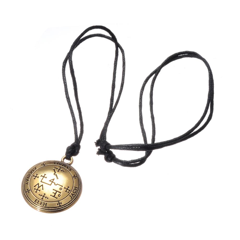 New Witch Amulet Necklace Stainless Steel Chain Pendent Necklace Adjustment Wax Rope Chain For Men Gift Jewelry Colar Choker