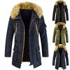 Luxurious Mens Trench Coat With Fur Hood Warm Winter Parka For Outdoor Adventures