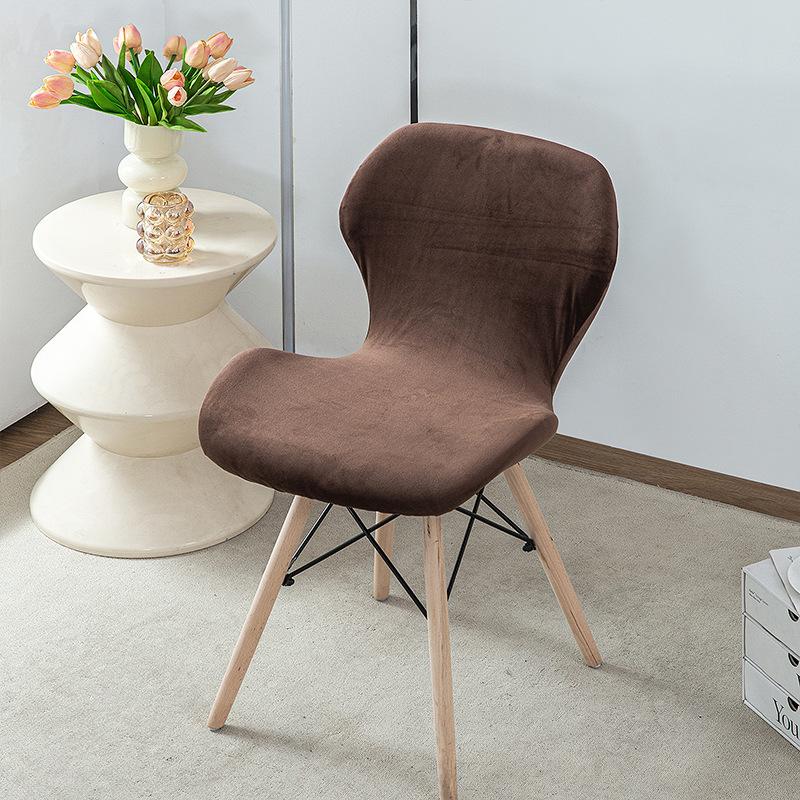 

4/6pcs Thickened Velvet Butterfly Chair Slipcover Elastic Solid Color Dust-proof Full-wrap Universal Chair Cover Home Decor 4PC