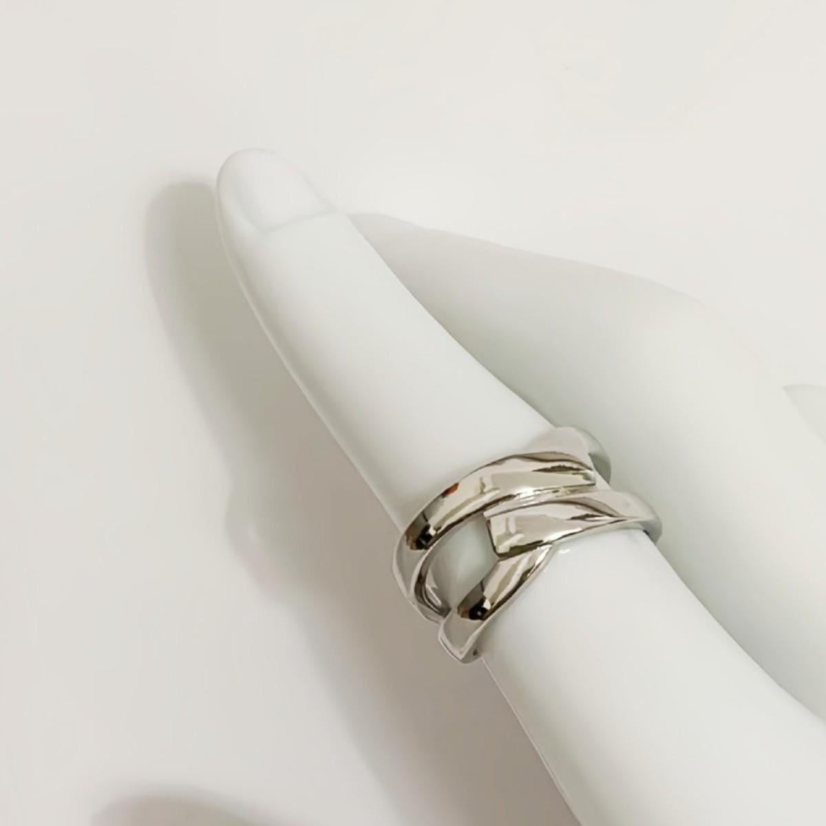 Korean Style Women s Intertwined Open Ring - Fashionable Wide Band Versatile Design платиновый