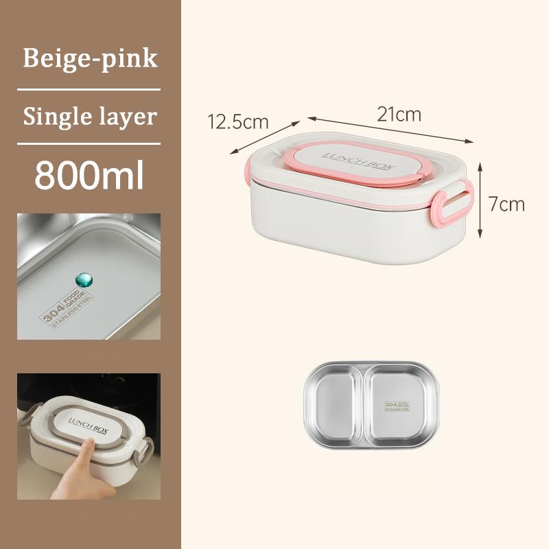 304 Stainless Steel Multi-Layer Lunch Box Portable Insulated Bento Box Student Worker Snack Box Large Capacity Food Storage Box