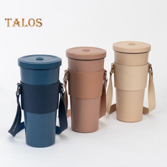 Cup Cover with Handle Hand-Carrying Faux Leather Durable Coffee Cup Holder Hanging Strap Daily Use