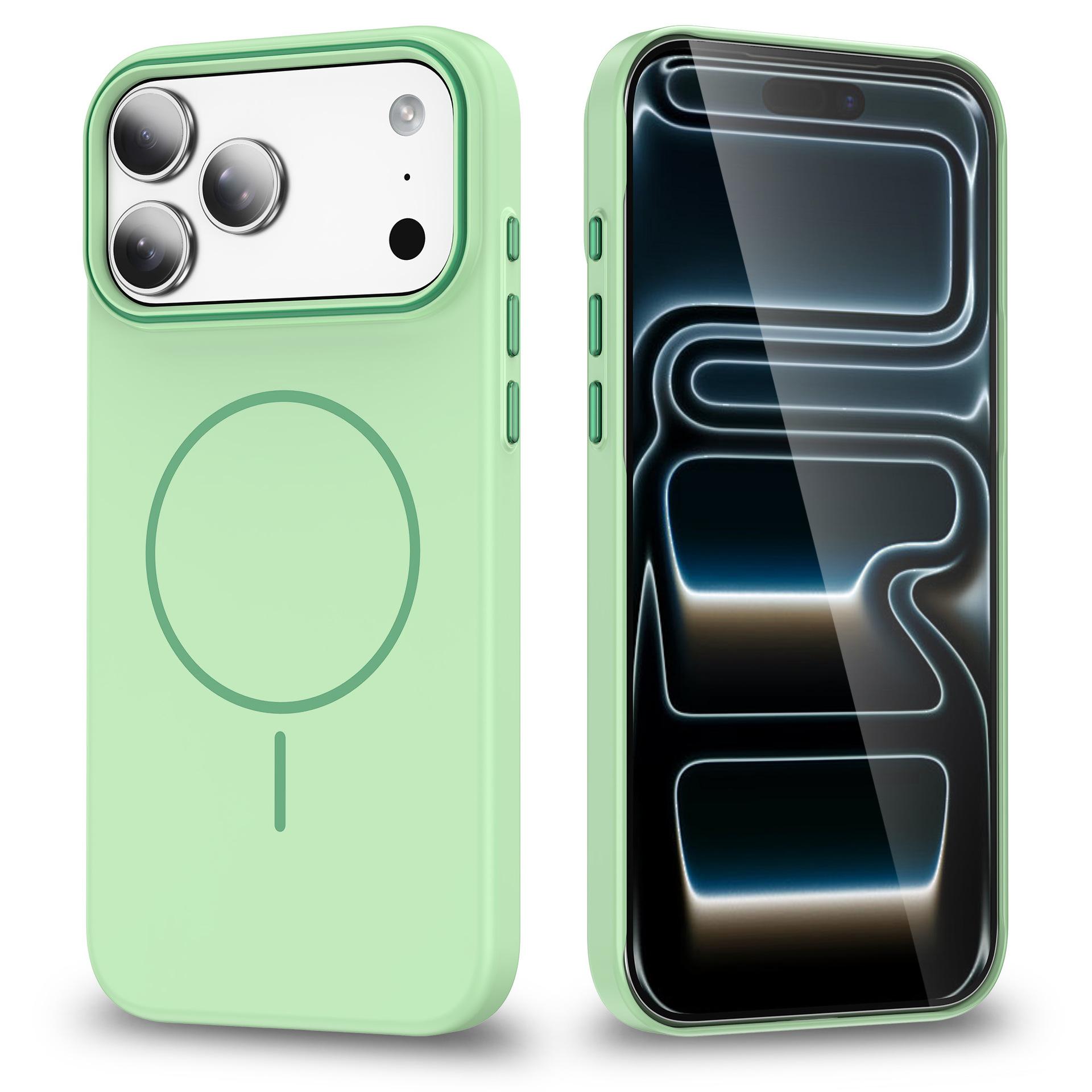 

Для Apple 17PRO Чехол для мобильного телефона для IPhone16 Приятный на ощупь Тонкое магнитное кольцо 15 Контрастный цвет ПК Магнитный защитный чехол Consult customer service