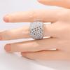 Luxury Inlaid White CZ Women's Ring Exquisite CopperColor Geometry Daily Wear Party Jewelry Anniversary Gift