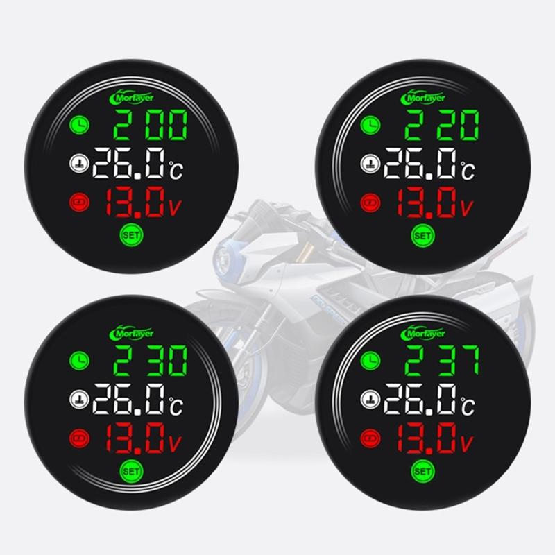 Electronic Timer Time Thermometer Voltmeter 4 In 1 Waterproof Digital Display