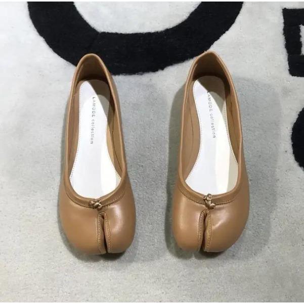 Split Toe Candy Flats Ballet Shoes Woman Slip on Loafers Soft Bottom Moccasins Bow-tie Ballerina Single Tabi Ninja Women Shoes