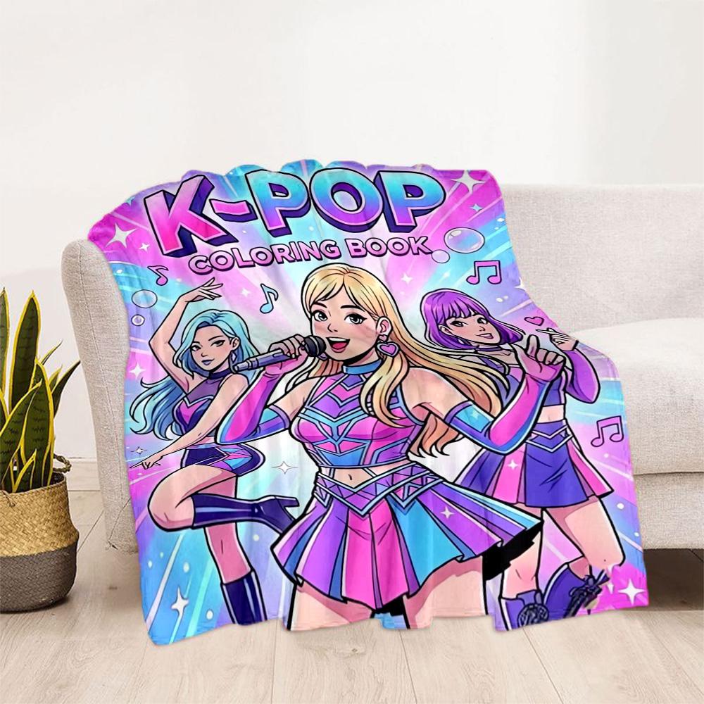 1pc K-pop Glow Blanket Comfortable Soft Lightweight Multi Purpose Blanket for Travel Camping Picnics Sofa Office Bedroom Perfect Gift for Friends