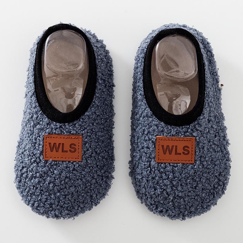 

Теплые детские носки из овечьей шерсти для пола – Мягкая подошва, Толстый вельвет для зимы XL (Foot length 15.6-17cm) синий