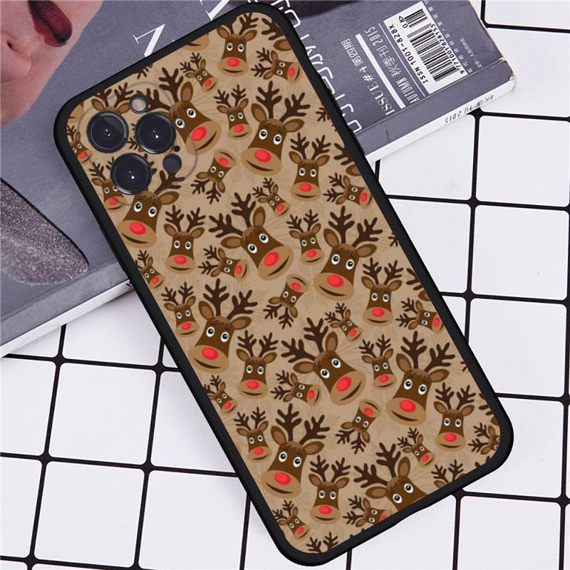 Christmas Santa Claus Elk Phone Case For iPhone 14 11 12 13 Mini Pro Max 8 7 6 6S Plus X SE 2020 XR XS Funda Case