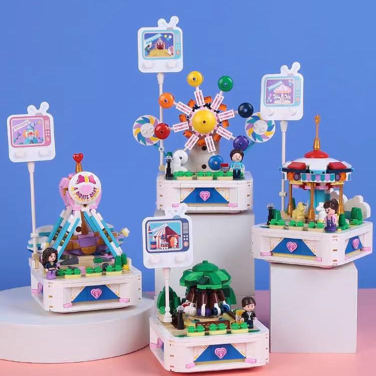 

Diku City Playground Ferris Wheel & Carousel Building Set for Girls