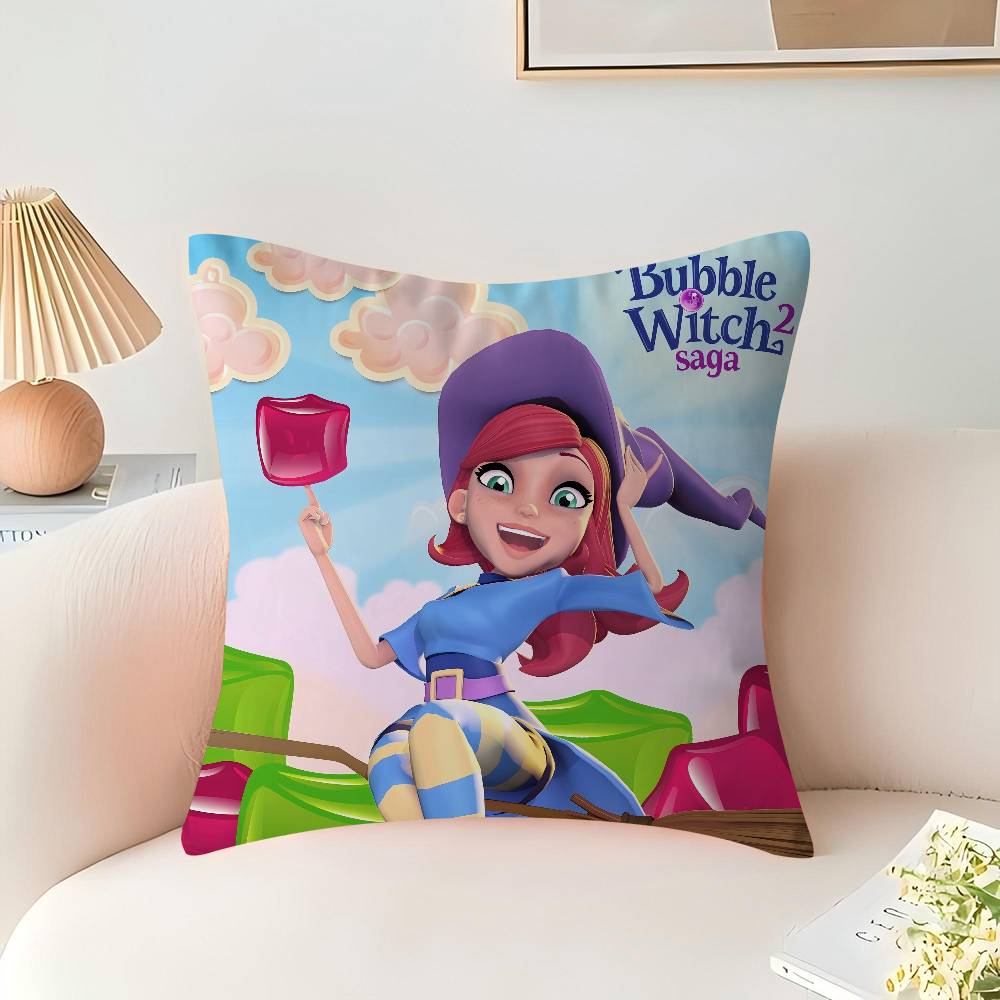 

B-Bubble Witch 2 Saga Maple Design Cushion Cover Happy Autumn Harvest decor Holiday Decorati Pillow Cover 16x16Inch