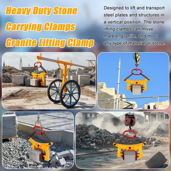 Granite Slab Lifting Clamps, 770LBS Vertical Stone Lifting Clamps, Heavy Duty Stone Carrying Clamps for Lifting Transporting Concrete Block Granite