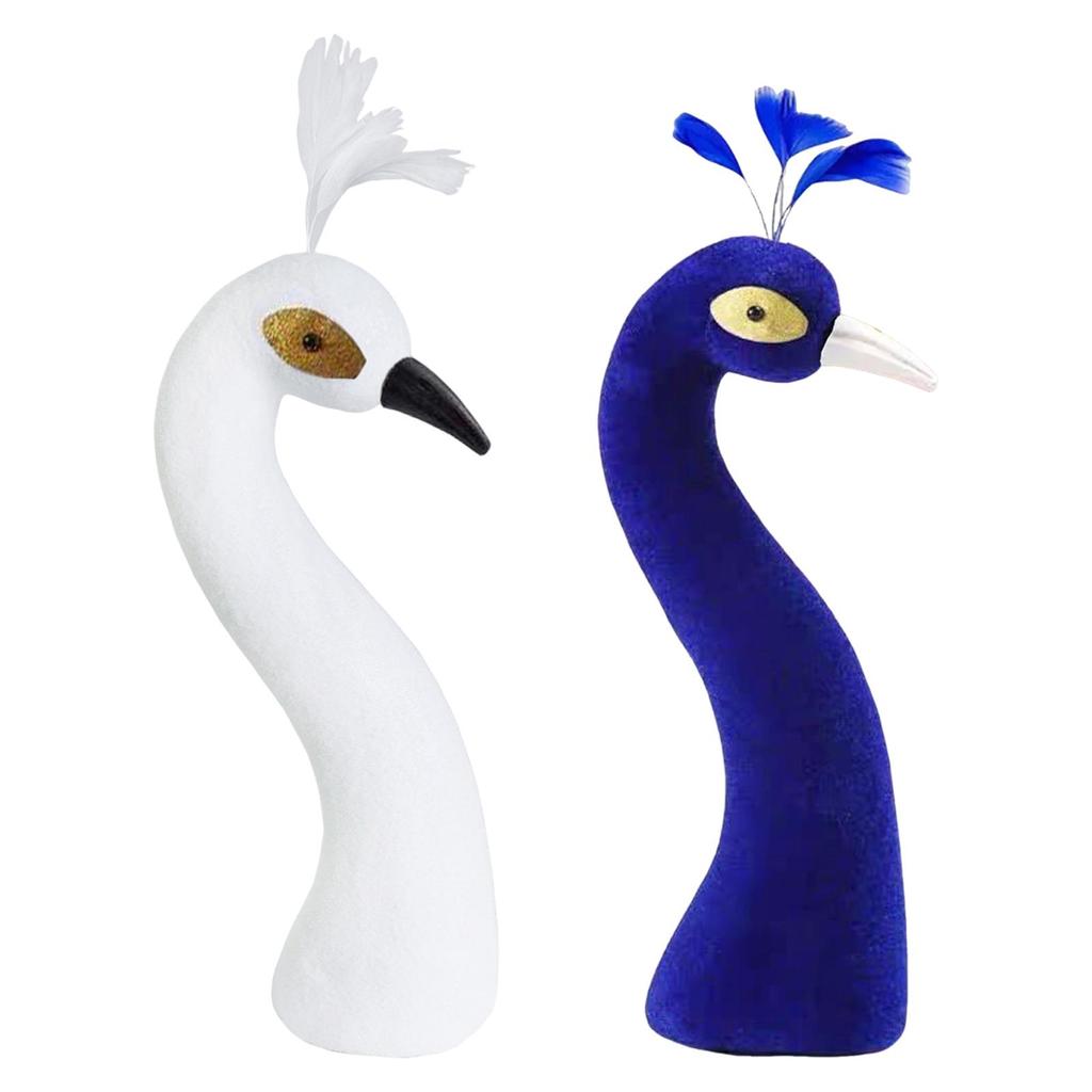 Peacock Mannequin Head, Floral Arrangement Decor, Flower Basket Ornament for Anniversary Thanksgiving Wedding, New Year Party