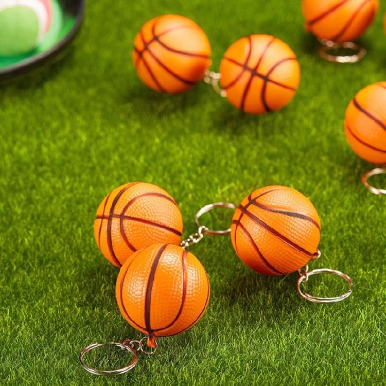 Trendy Basketball Keychains Stylish PU Sponge Pendant Keyrings Supplies for Party Favor and Sports Lovers Daily Use