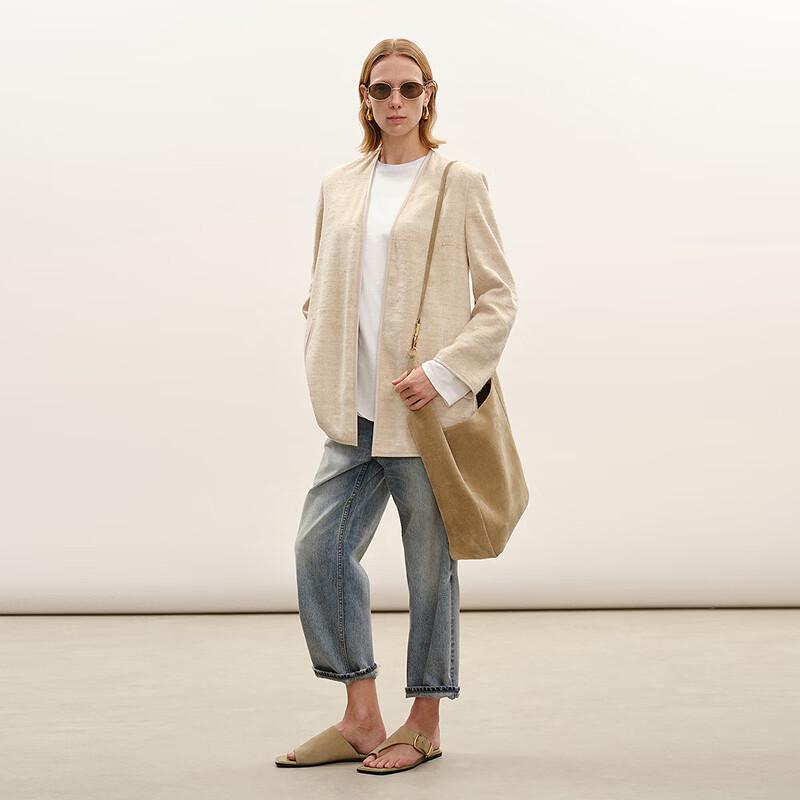 LESS Spring 2026 Collarless Loose Fit Blazer