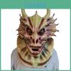 Satans Latexmaske für Halloween Cosplay mit Hörnern für Kostümpartys