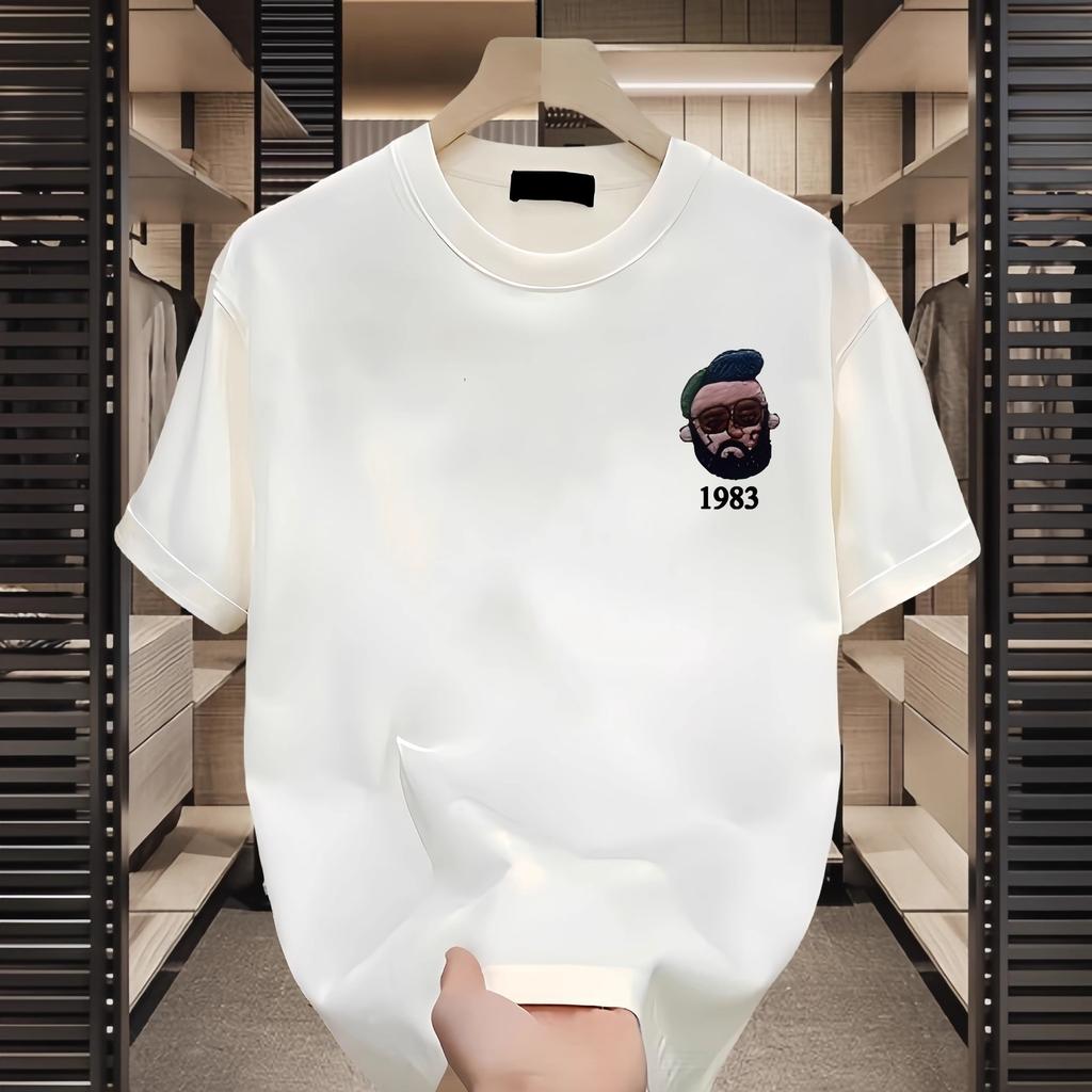 Camiseta de Algodão para Casais Manga Curta Preto Branco Tops Respirável Confortável Macio Casual Esportivo