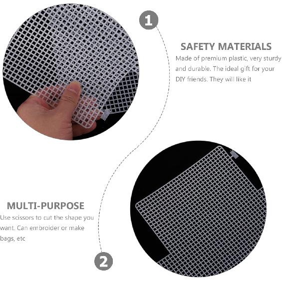 EXCEART 12 Pieces Mesh Clear Plastic Canvas Sheets Crossbody DIY Sewing Kit Form Cross Stitch Kits for Making Handmade Purse Bag Crafting, Yarn, Knit