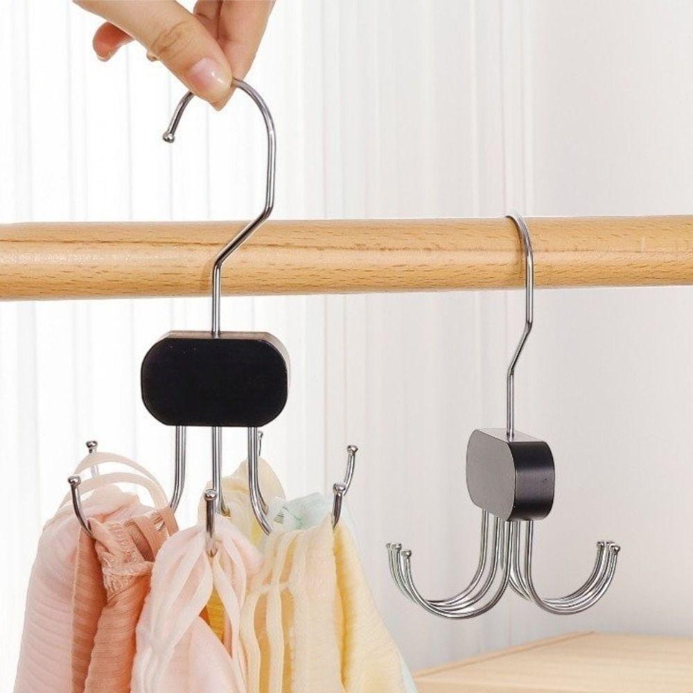 Rotatable Clothes Hook Wooden Scarf Storage Hook Multipurpose Belt Hooks  Household