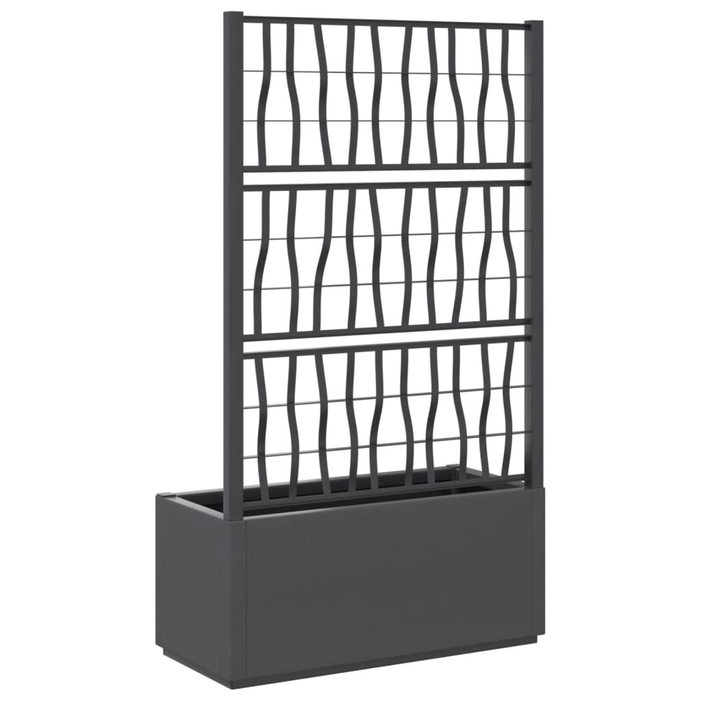 Planter with Trellis Dark Grey 80 X 36 X 140 Cm PP