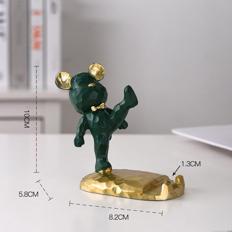 Violent Bear Decoration Creative Light Luxury Mobile Phone Holder Home Living Room Study Desktop Cute Lazy Bracket Decoration